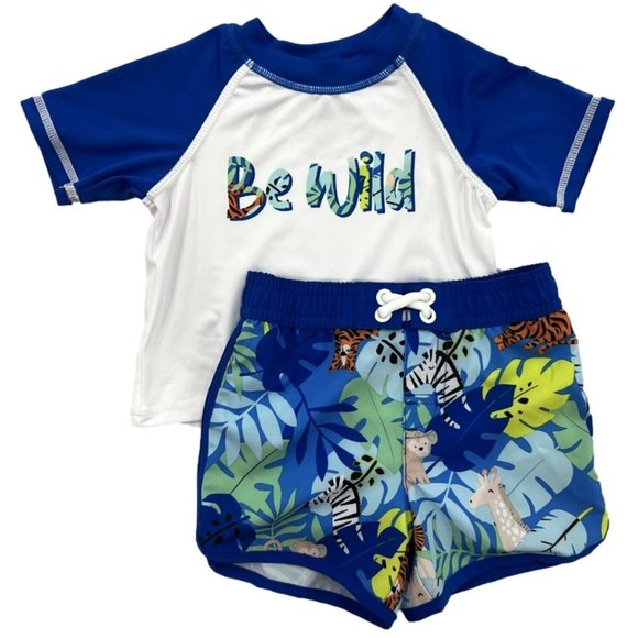 Baby Boys’ Swim Rashguard Set, 2-Piece (Size:0-3M)- NWT - Picture 2 of 4